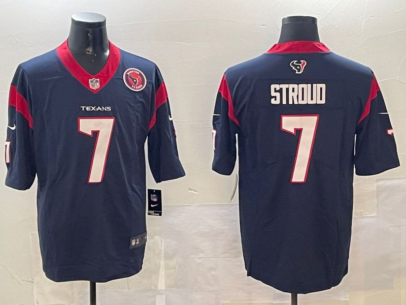Men Houston Texans #7 Stroud Blue Second generation 2024 Nike Limited NFL Jersey style 01081->houston texans->NFL Jersey